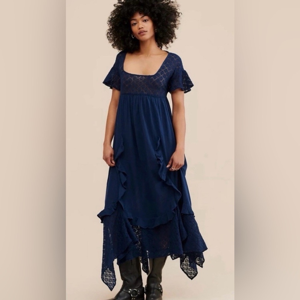 Free People Bring The Romance Handkerchief Hem Maxi Dress